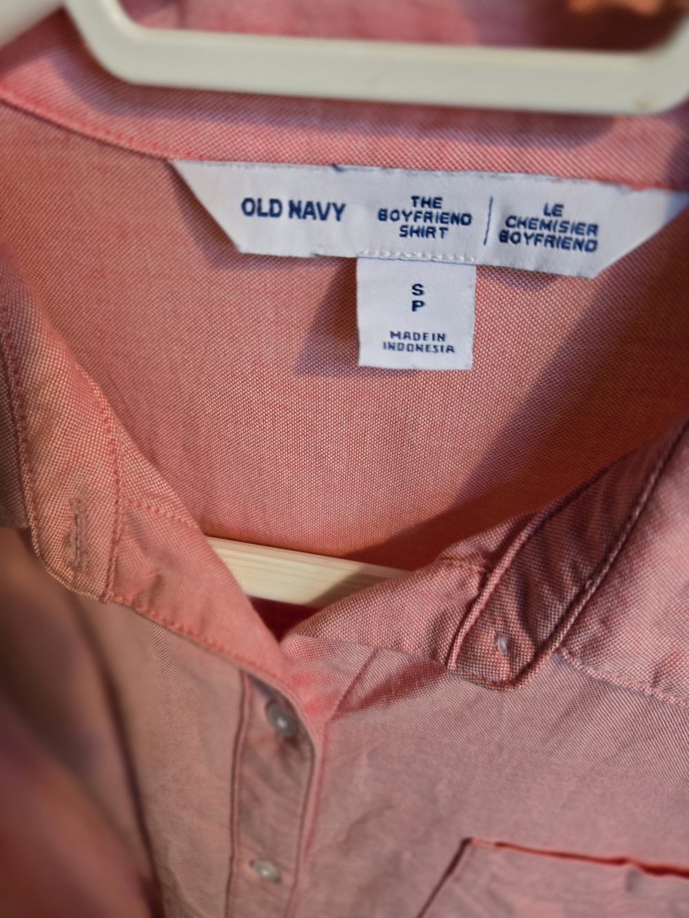 Old Navy Pink Button-Down Boyfriend Shirt
